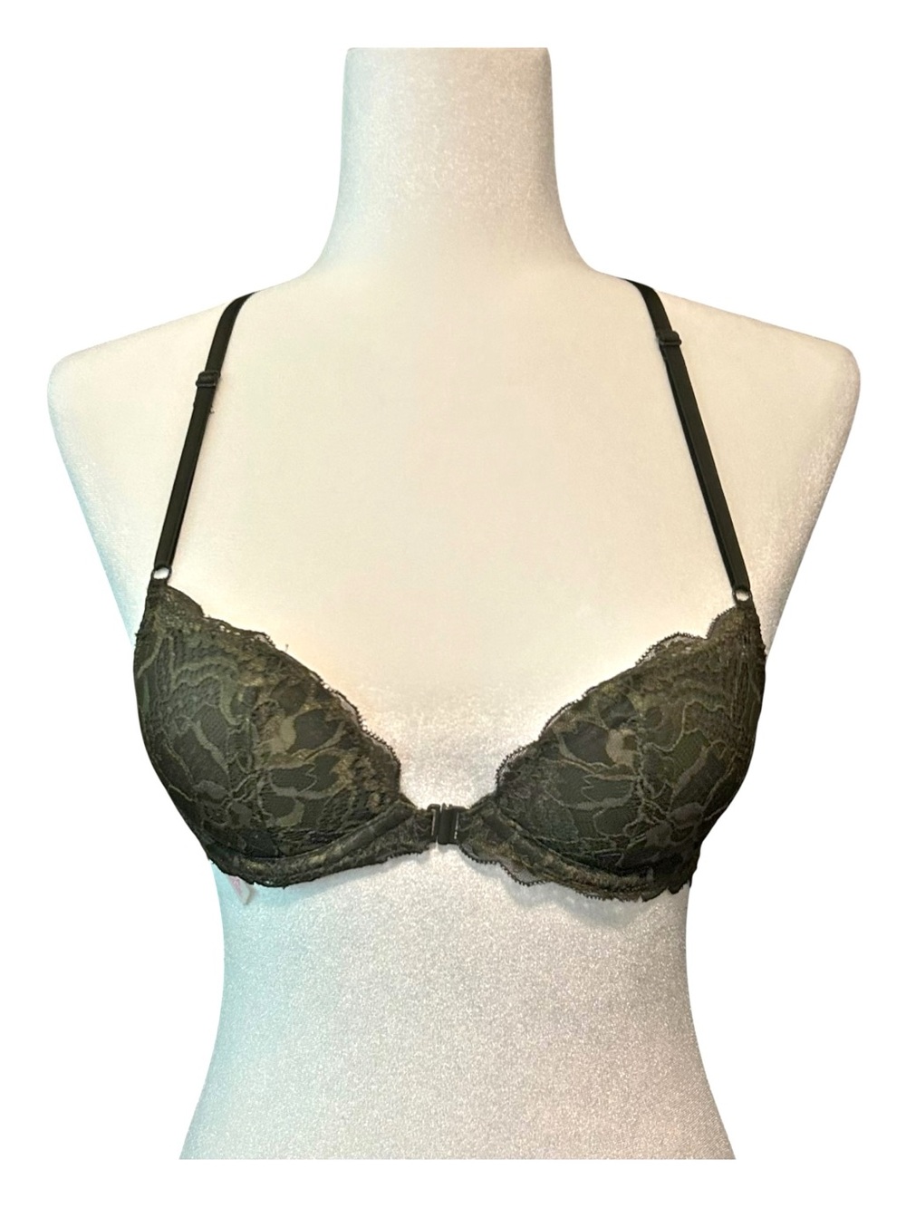 Victoria’s Secret PINK Date Night Racerback Bra SZ 32A in Olive Green